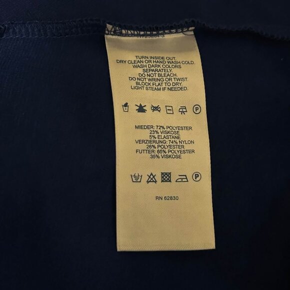 Lands' End cobalt blue with black velvet flocking fit and flare a line dress XLP - Picture 7 of 7